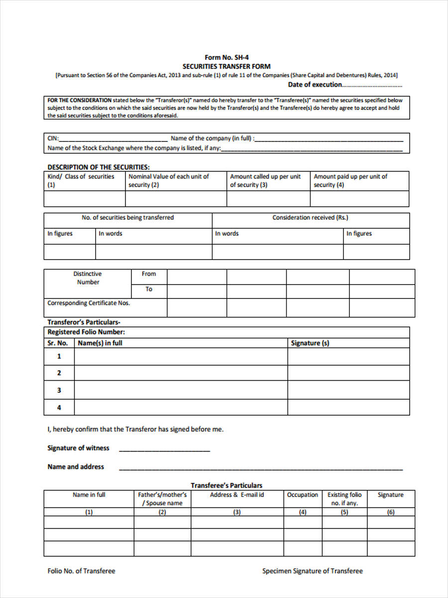 FREE 7+ Sample Registration Transfer Forms in PDF Excel