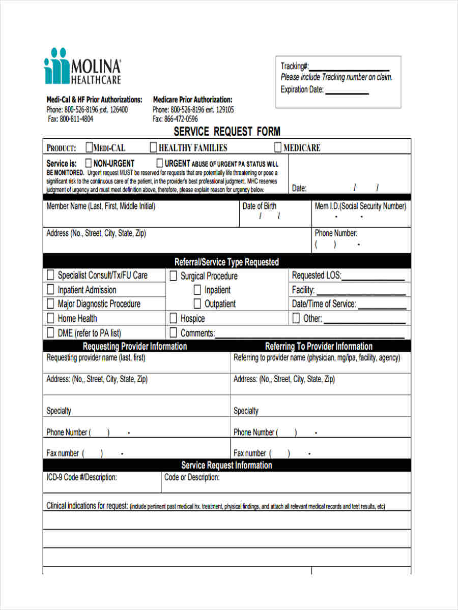 FREE 6+ Sample Medical Service Forms in MS Word PDF
