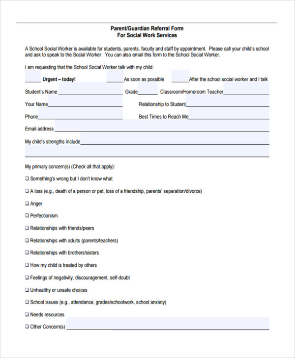 FREE 7+ Sample Social Service Forms in PDF