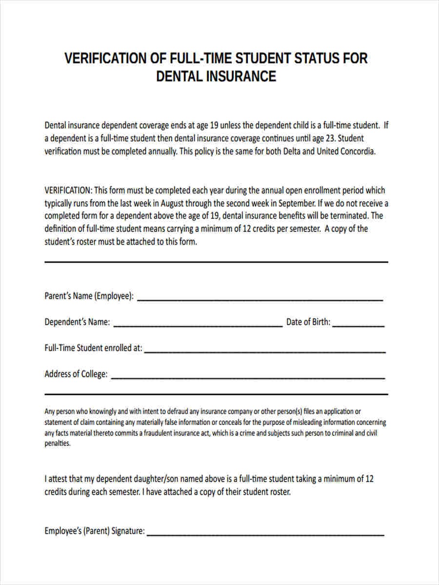 FREE 6+ Dental Insurance Verification Forms in PDF