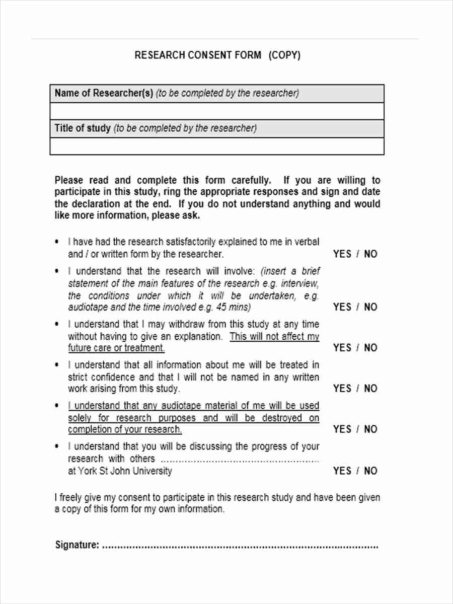 FREE 6+ Research Consent Forms in PDF MS Word