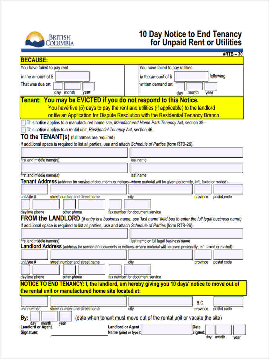 FREE 7+ Eviction Notice Forms in PDF