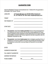Landlord Guarantor Form Template DFXDX