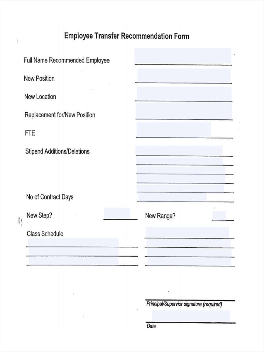 FREE 7+ Employee Transfer Forms in PDF MS Word