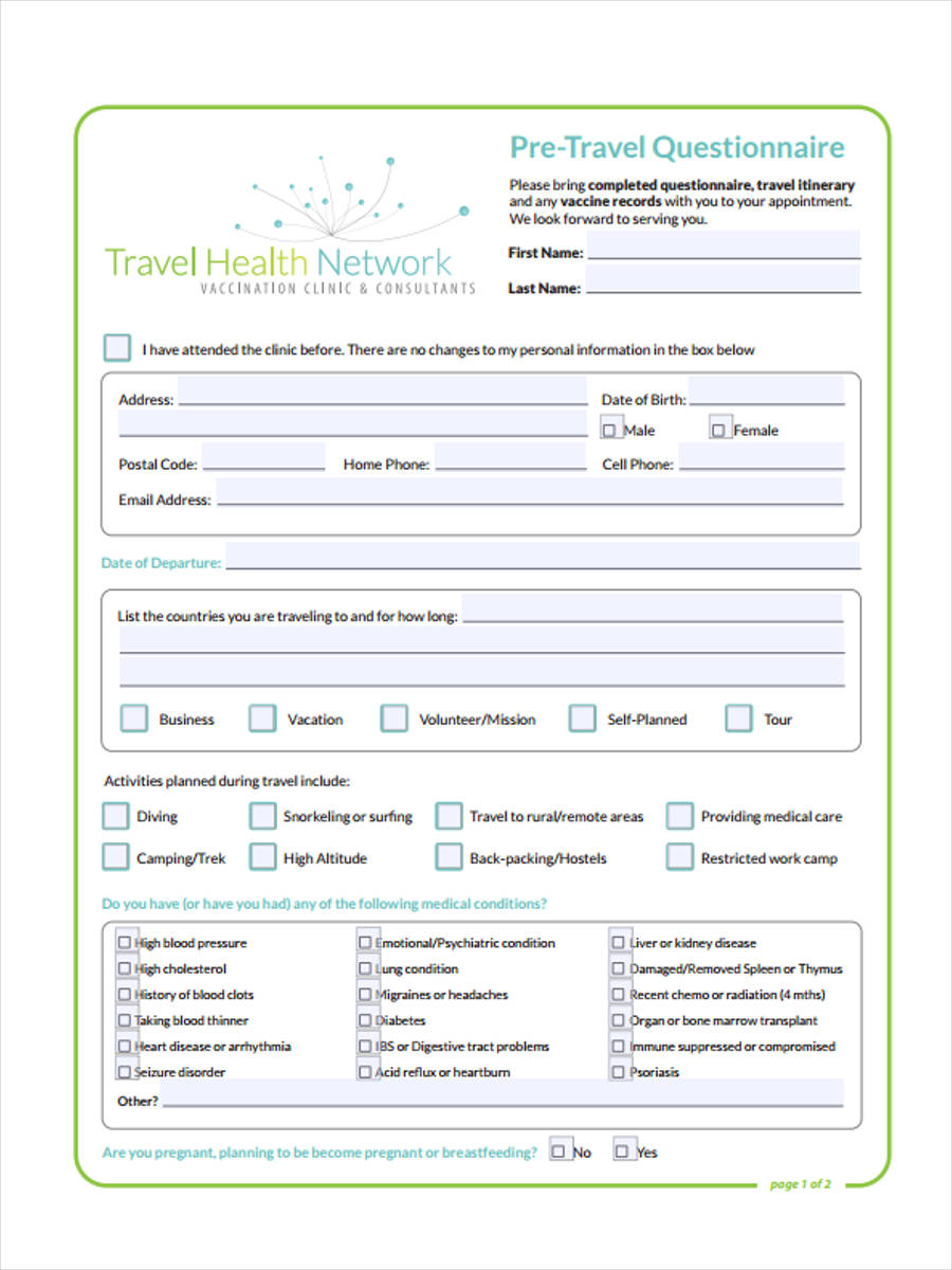 FREE 40+ Questionnaire Forms in PDF Excel Ms Word
