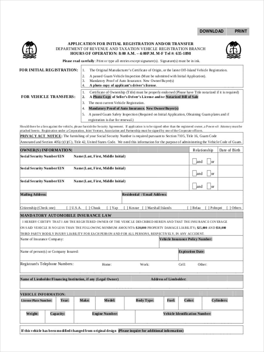 FREE 9+ Vehicle Transfer Form Samples, PDF, MS Word, Google Docs, Excel