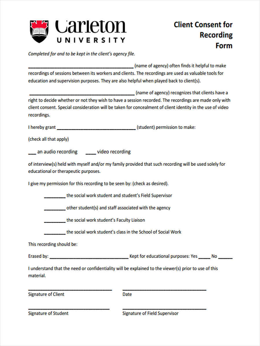 FREE 8+ Sample Client Consent Forms in MS Word PDF