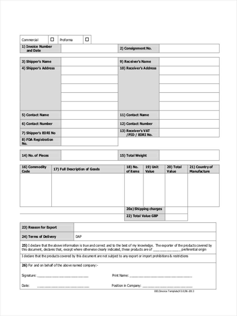 FREE 8+ Proforma Invoice Forms in MS Word PDF Excel