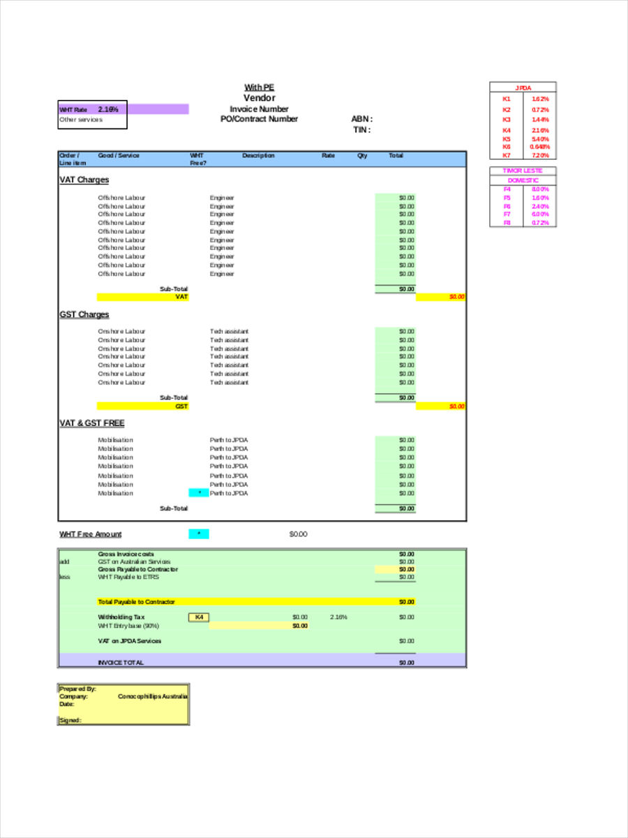 FREE 6+ Construction Invoice Forms in PDF Ms Word Excel