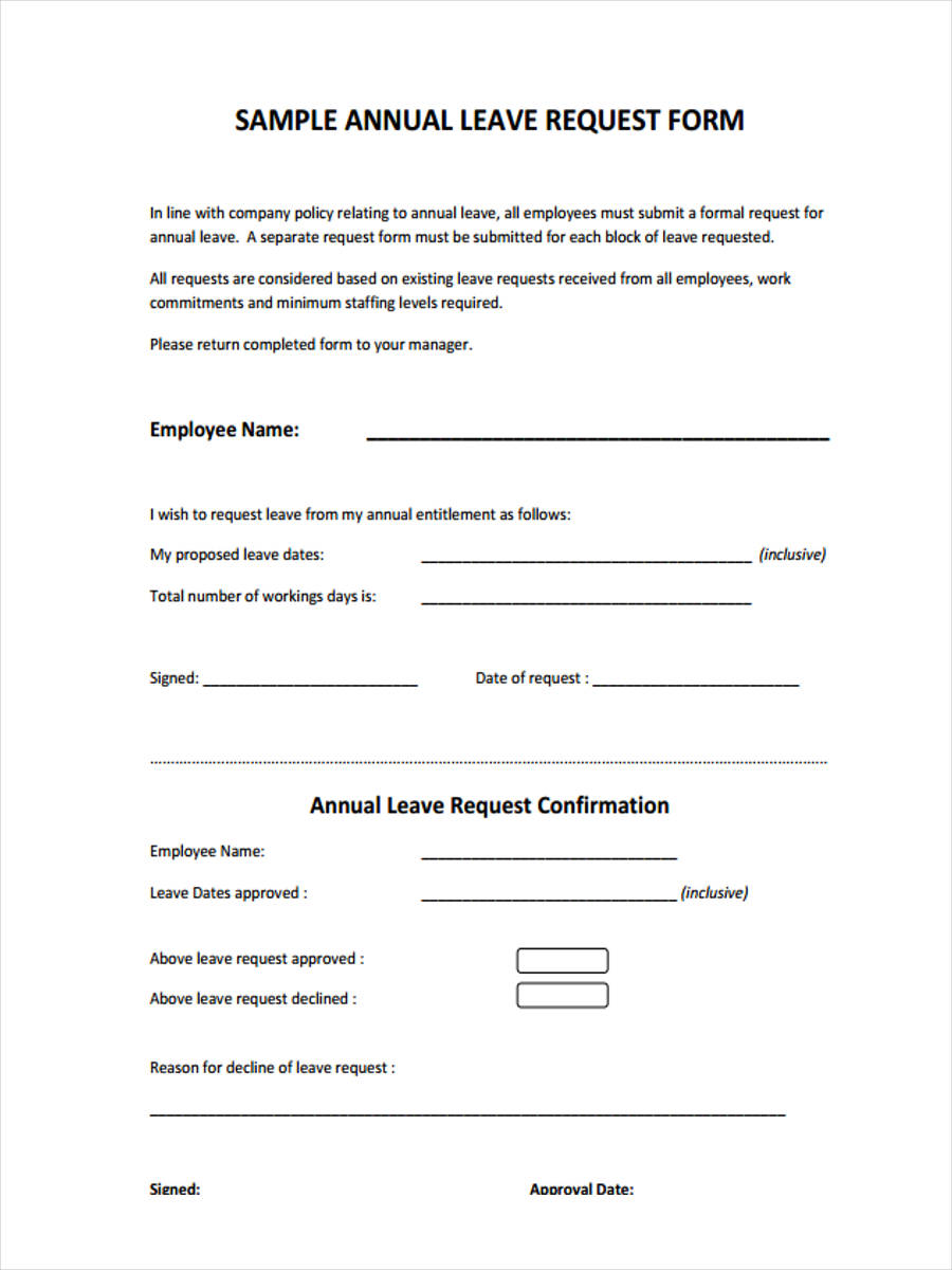 FREE 49+ Sample Employee Request Forms in PDF MS Word Excel