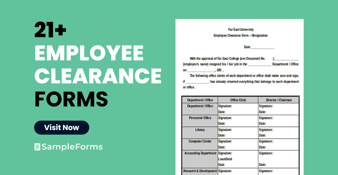 FREE 21+ Employee Clearance Forms in PDF Excel MS Word