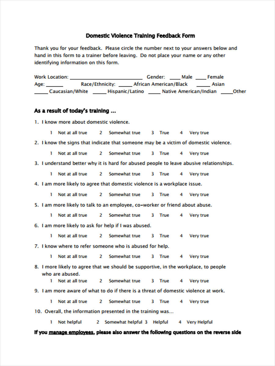 FREE 22+ Training Feedback Forms in PDF