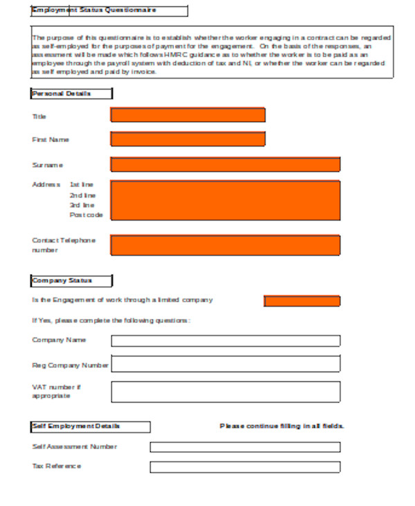 FREE 9+ Sample Employment Status Forms in PDF MS Word Excel