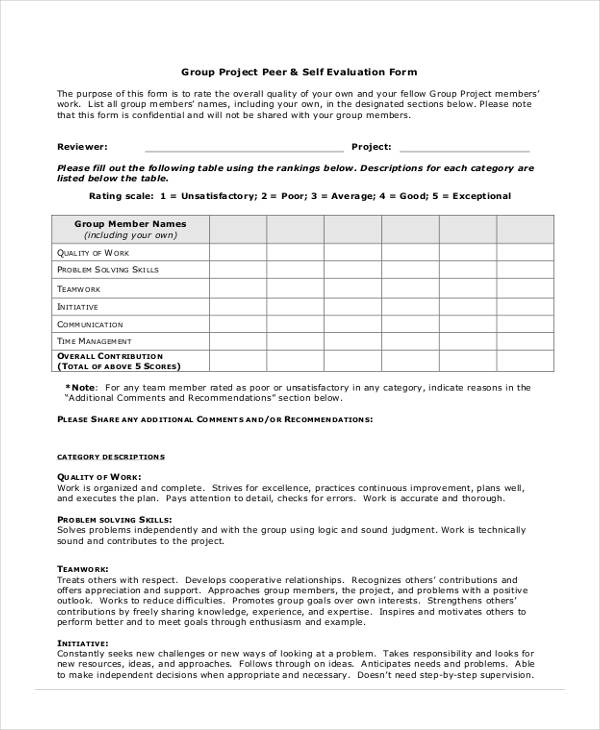 FREE 23+ SelfEvaluation Form Samples in PDF MS Word Excel