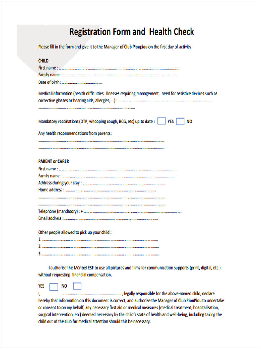 FREE 8+ Health Check Forms in PDF Ms Word