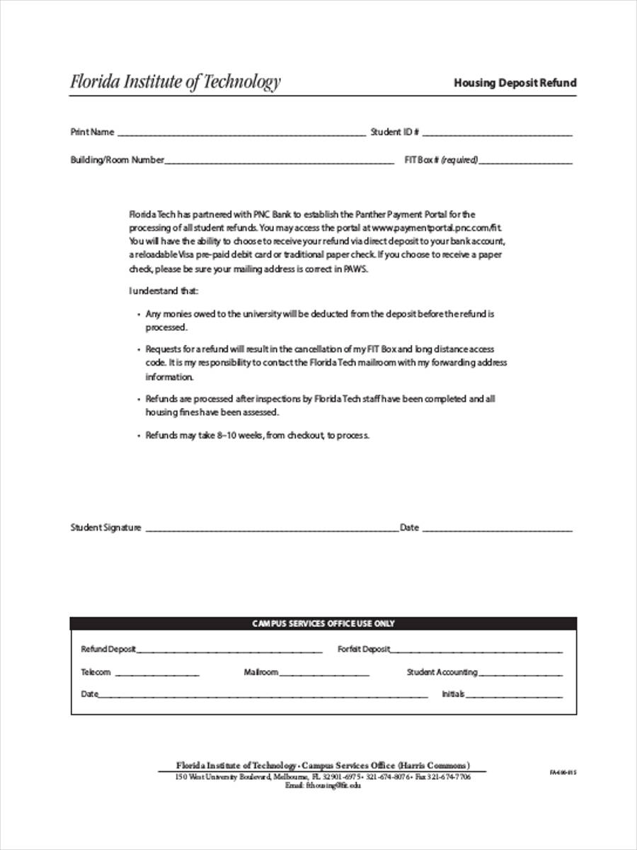 FREE 7+ Deposit Refund Forms in PDF