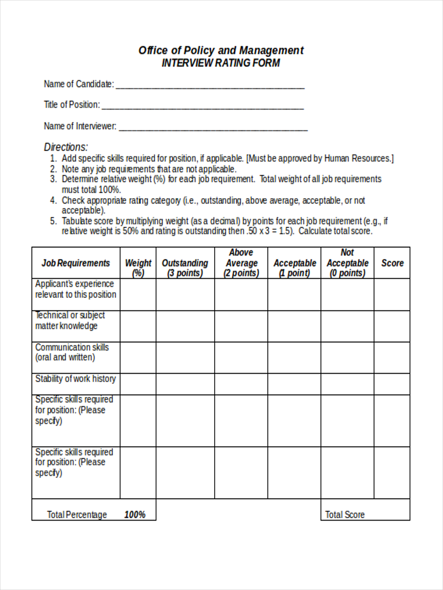 FREE 40+ Interview Forms in MS Word PDF Excel
