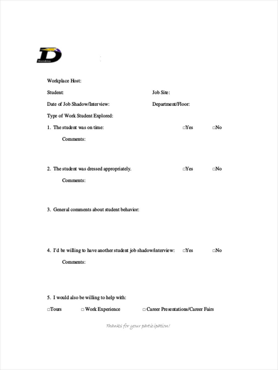 FREE 20+ Interview Feedback Form Examples in PDF MS Word