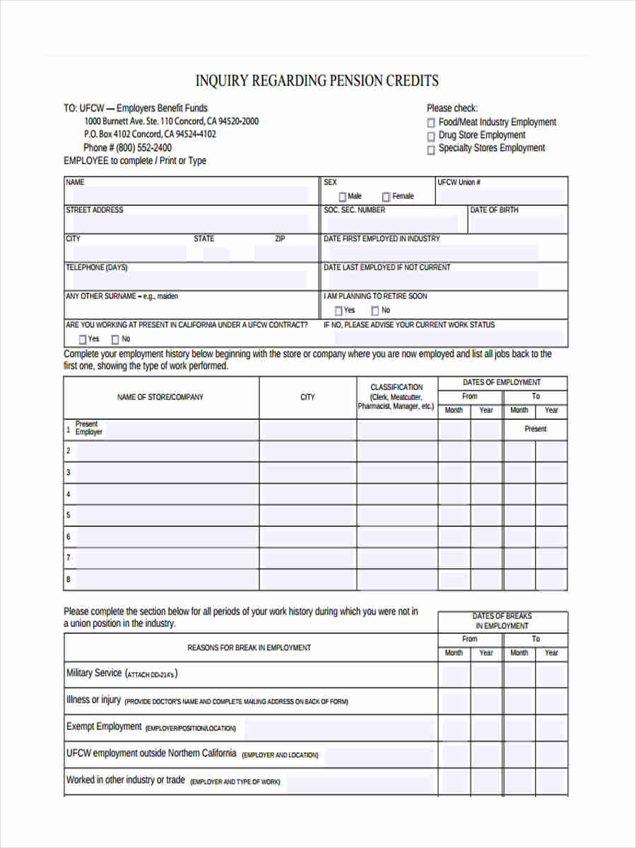 FREE 6+ Sample Credit Inquiry Forms in MS Word PDF