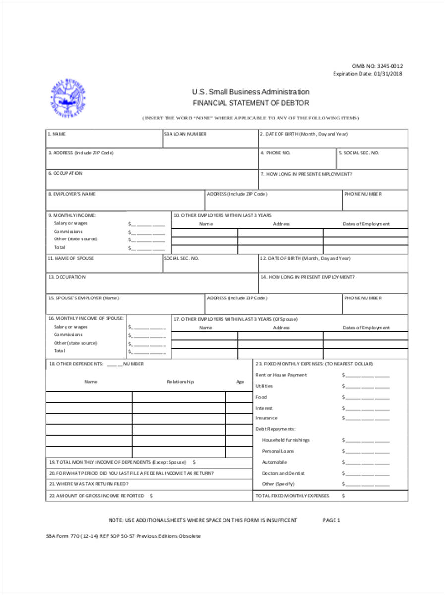 FREE 5+ Business Financial Statement Forms in PDF