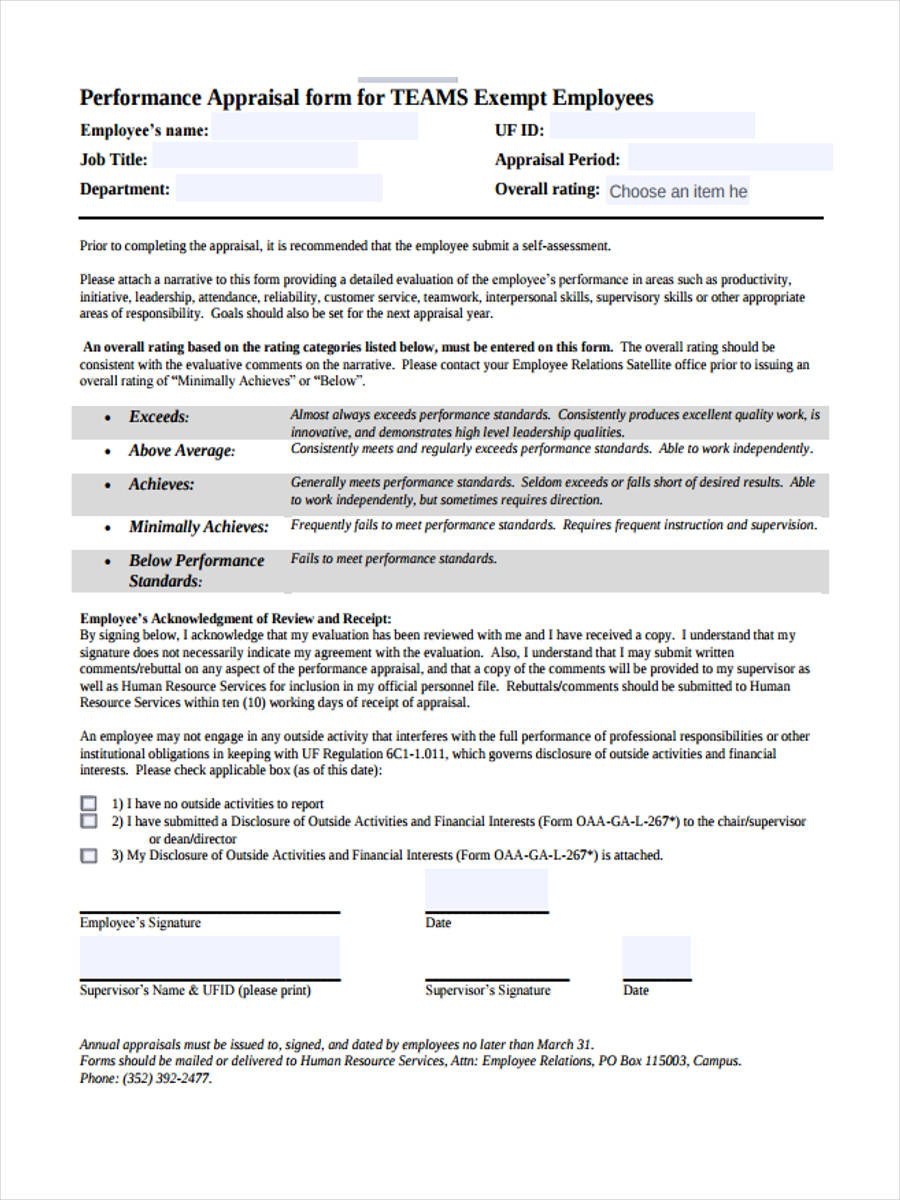FREE 27+ Performance Review Forms in PDF