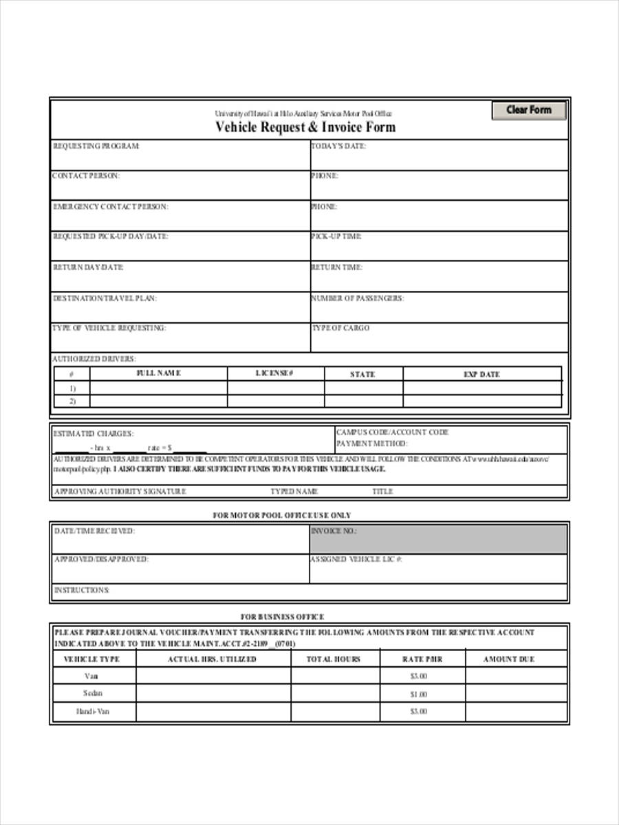 FREE 6+ Vehicle Invoice Forms in MS Word PDF