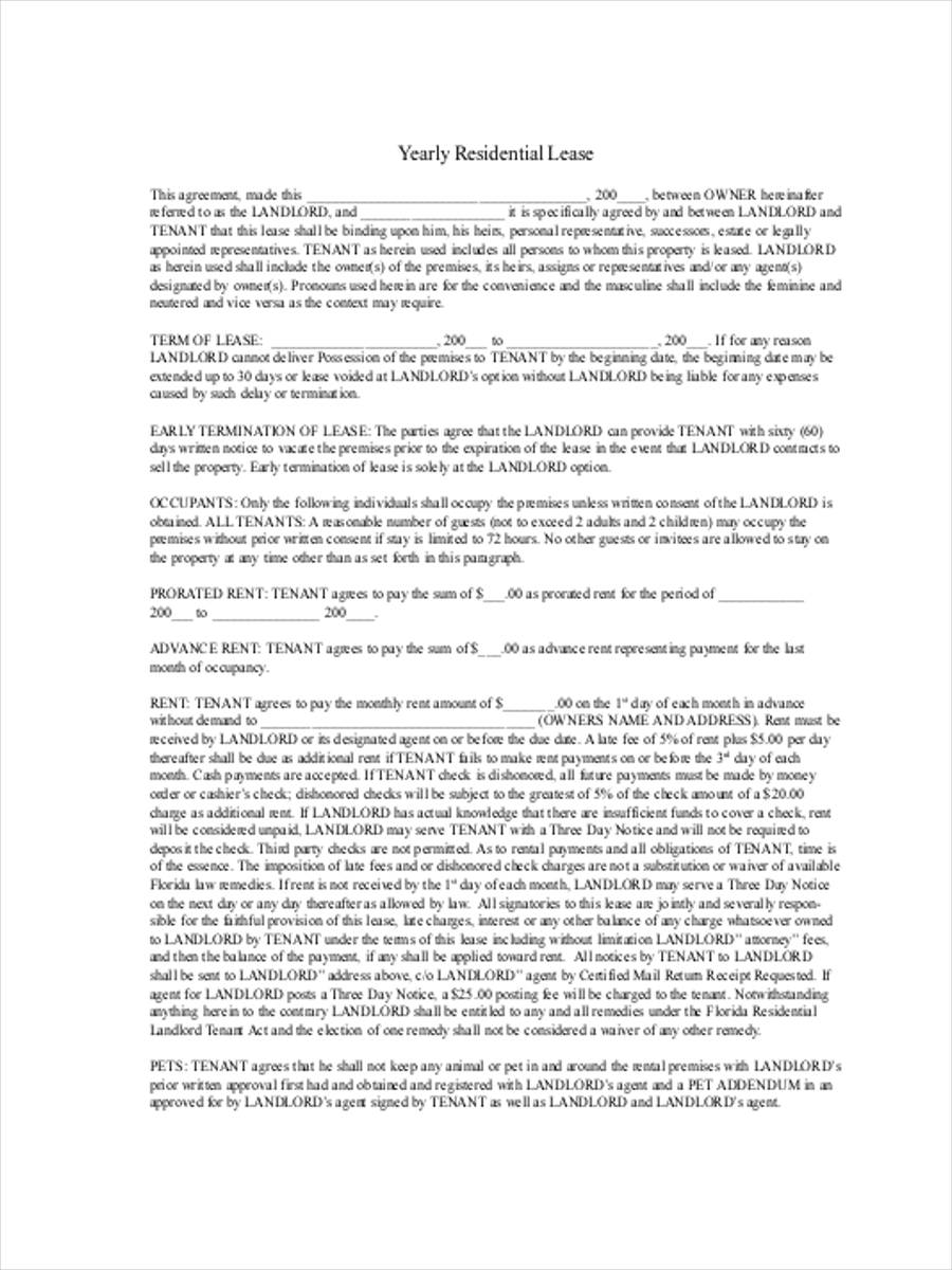 FREE 33+ Lease Forms in PDF Ms Word