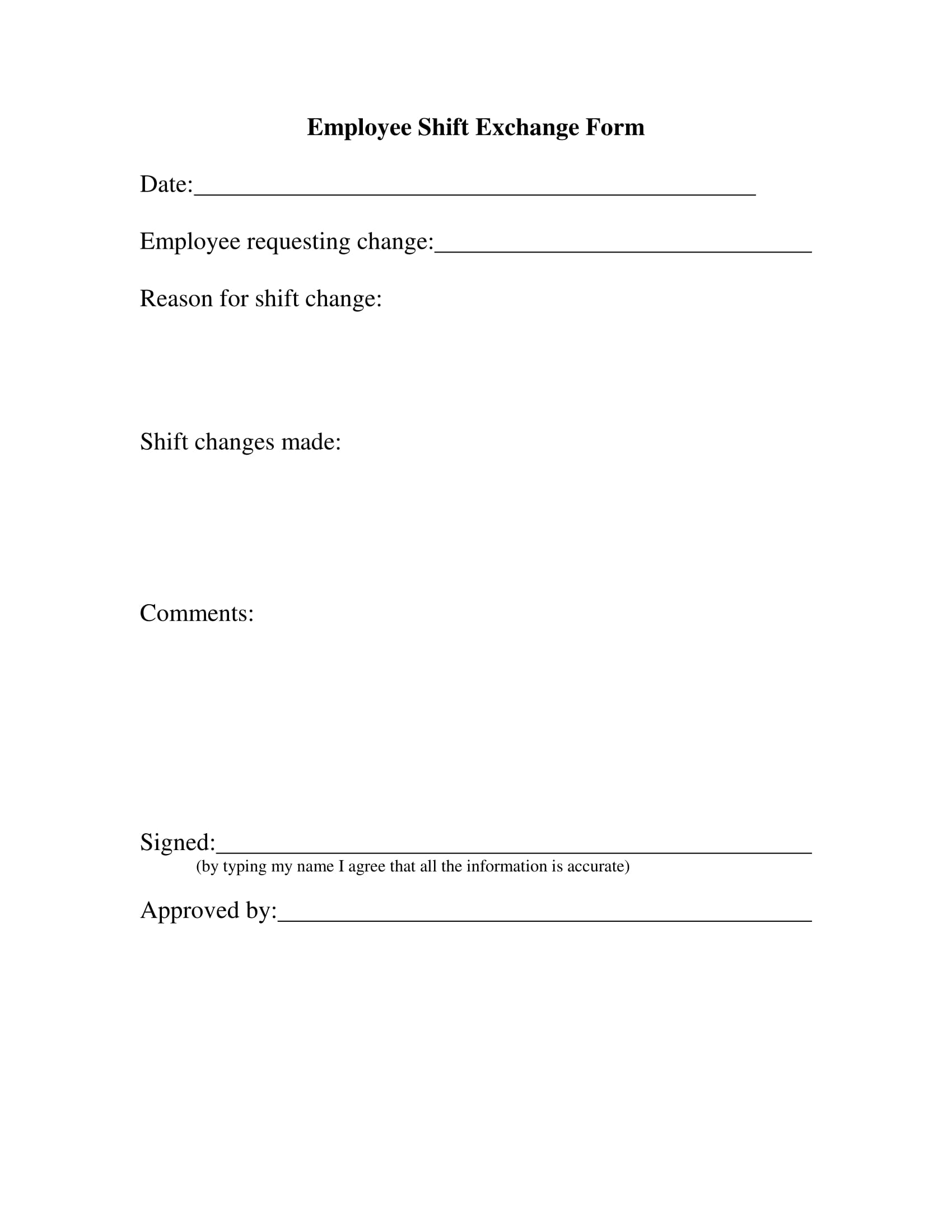 FREE 6+ Change Forms to be Used by Employees in PDF Ms Word Excel