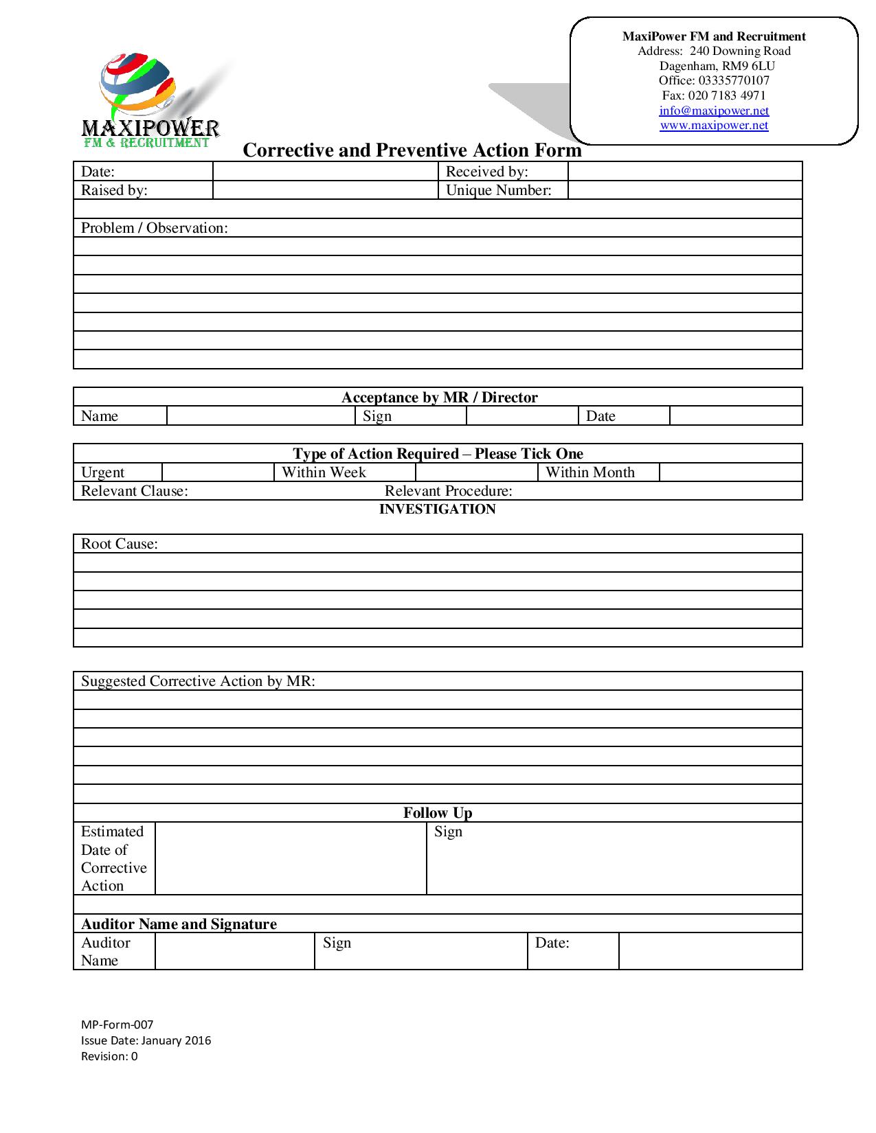 FREE 29+ Action Forms in MS Word PDF Excel