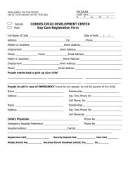 Free Daycare Forms Templates