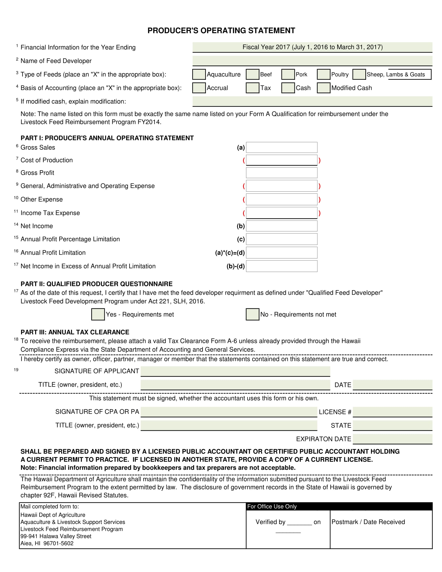 FREE 13+ Operating Statement Forms in PDF MS Word
