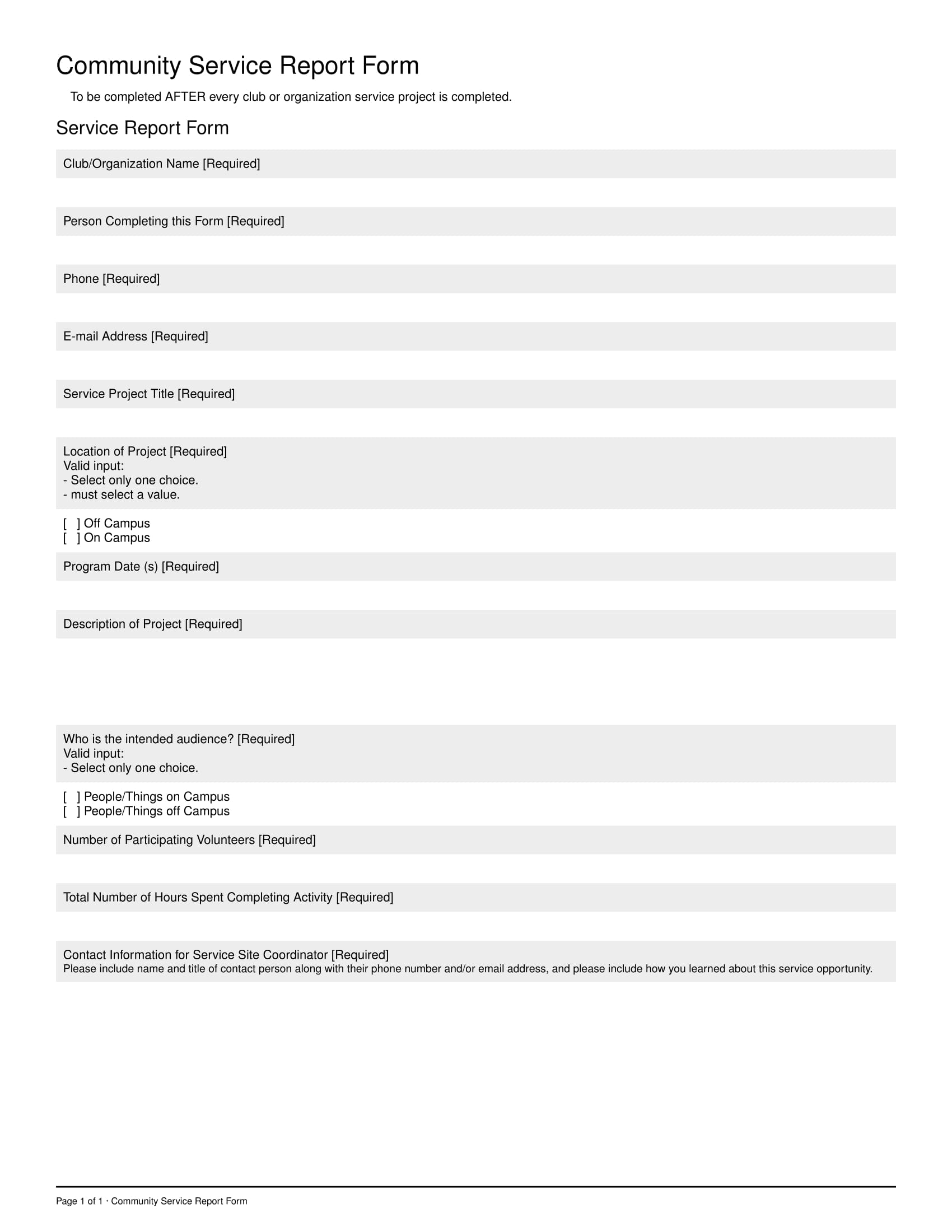 FREE 15+ Service Report Forms in PDF Word Apple Pages Google Docs