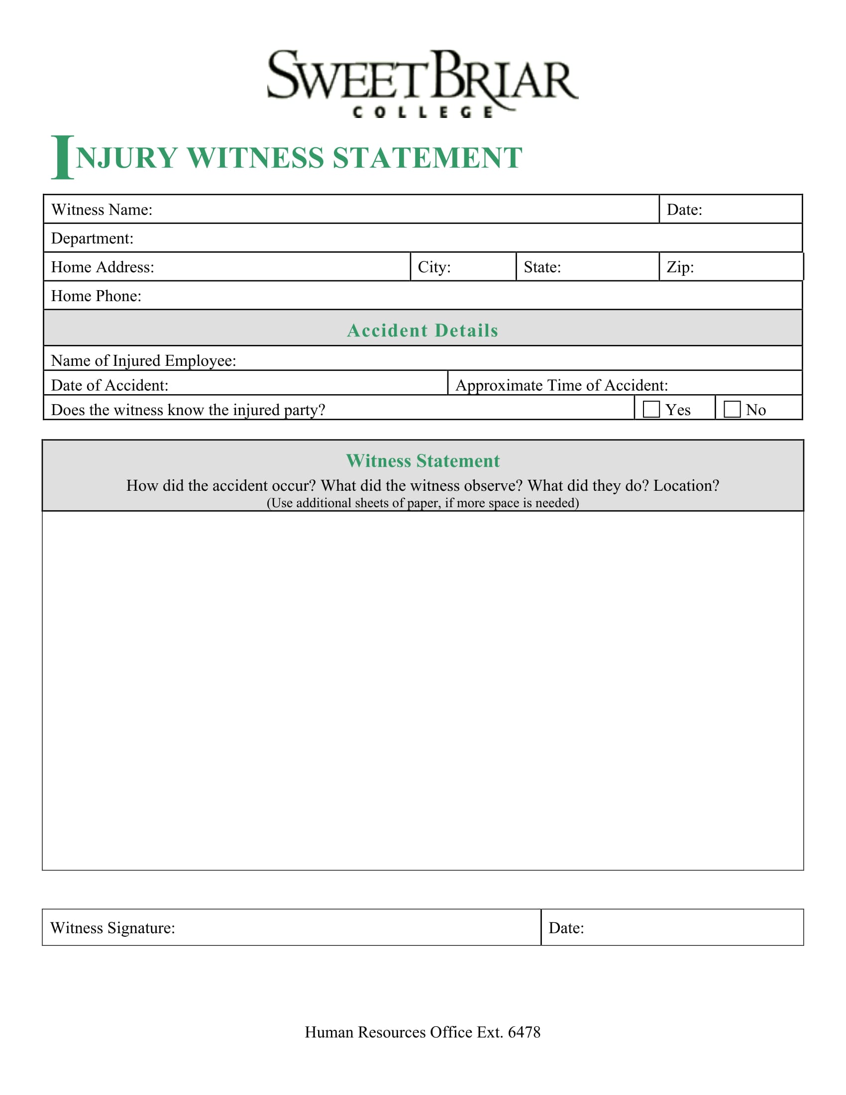 FREE 17+ Employee Witness Statement Form Samples, PDF, MS Word, Google Docs