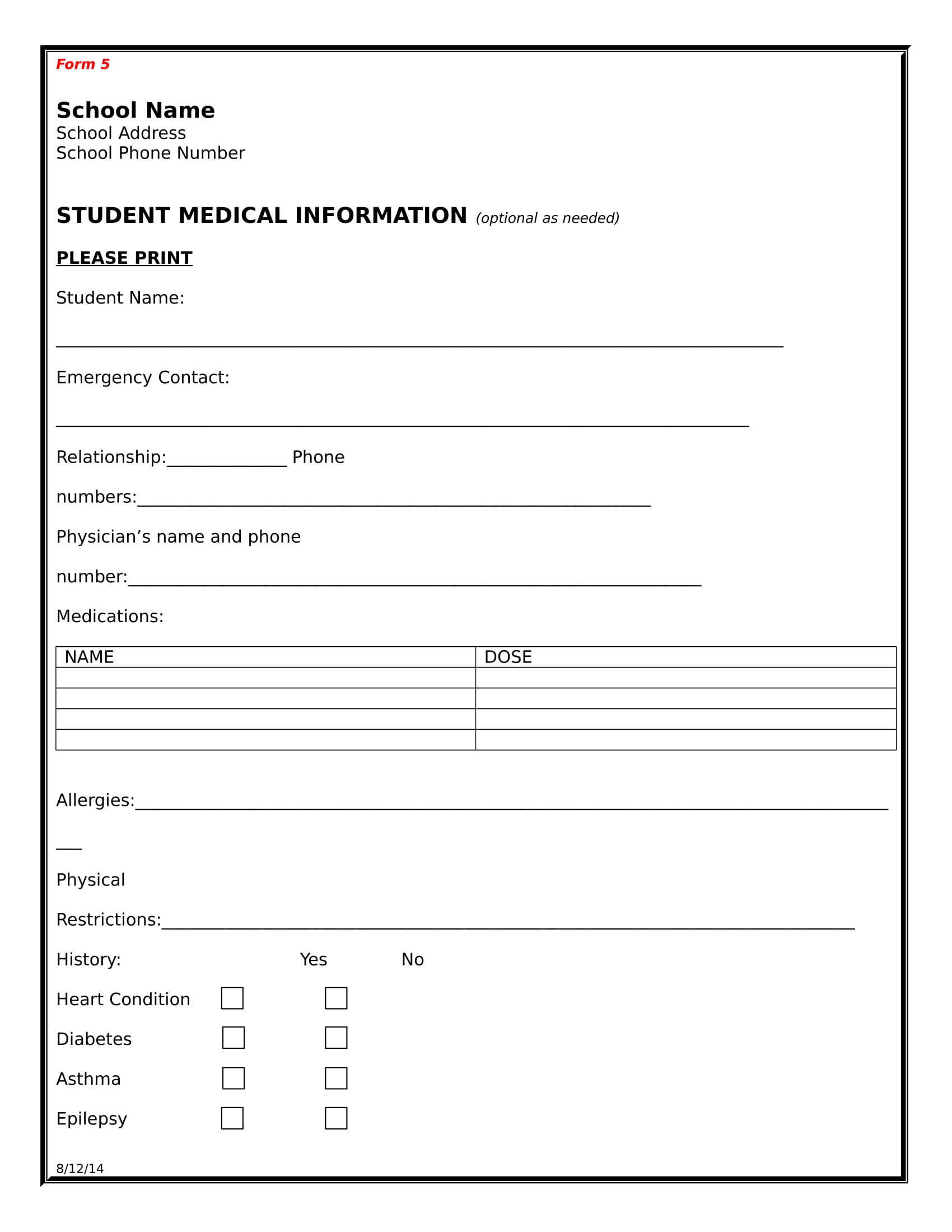 FREE 15+ Medical Information Forms in MS Word PDF Excel