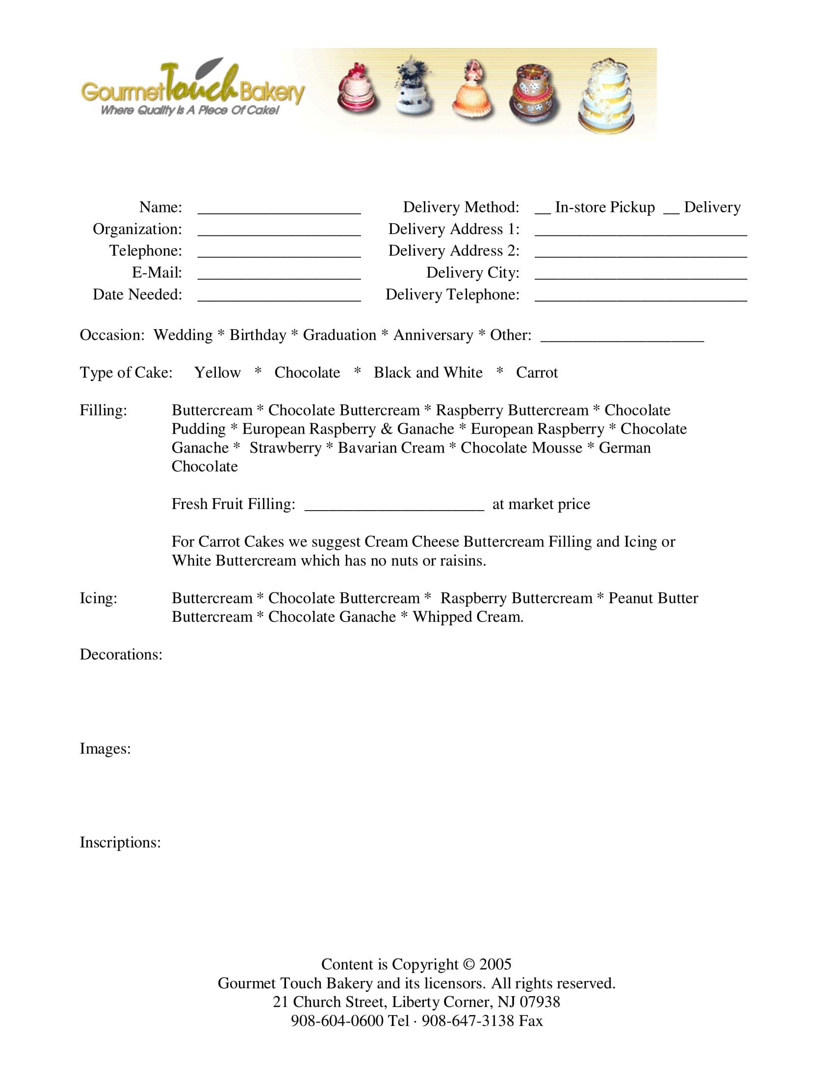 FREE 15+ Cake Order Forms in Excel PDF MS Word