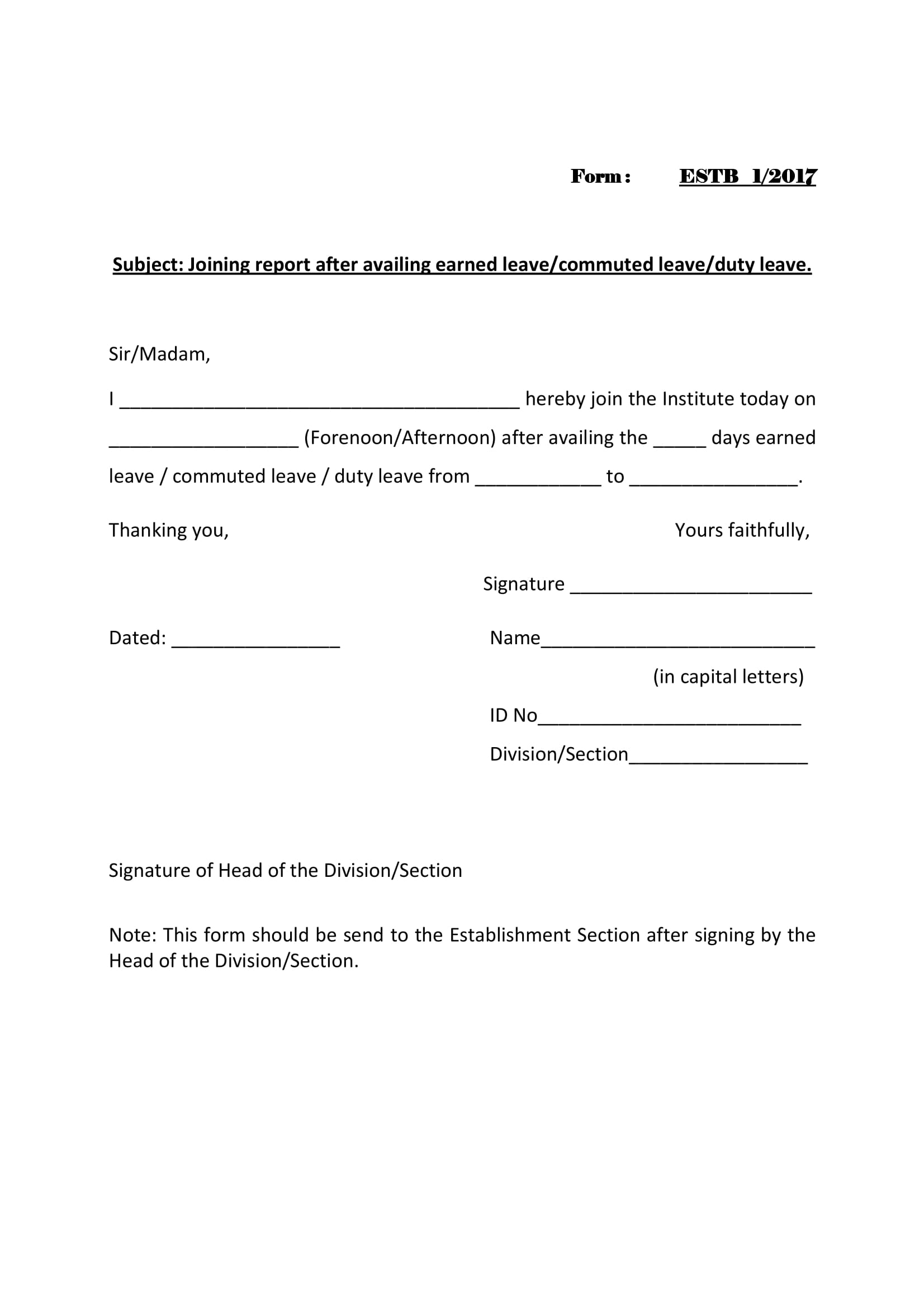 FREE 14+ Joining Report Form Samples, PDF, MS Word, Google Docs