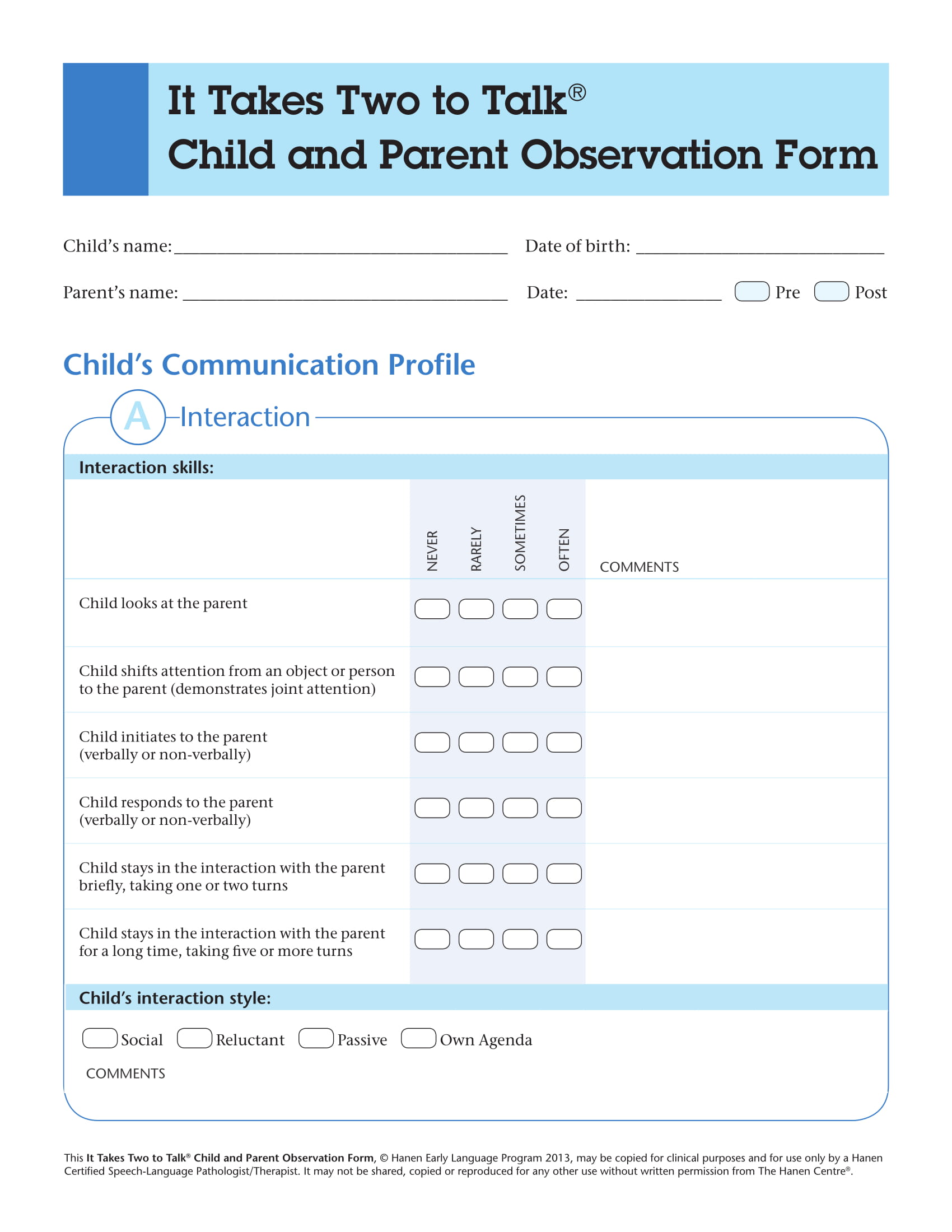 FREE 4+ Child Observation Forms in PDF MS Word
