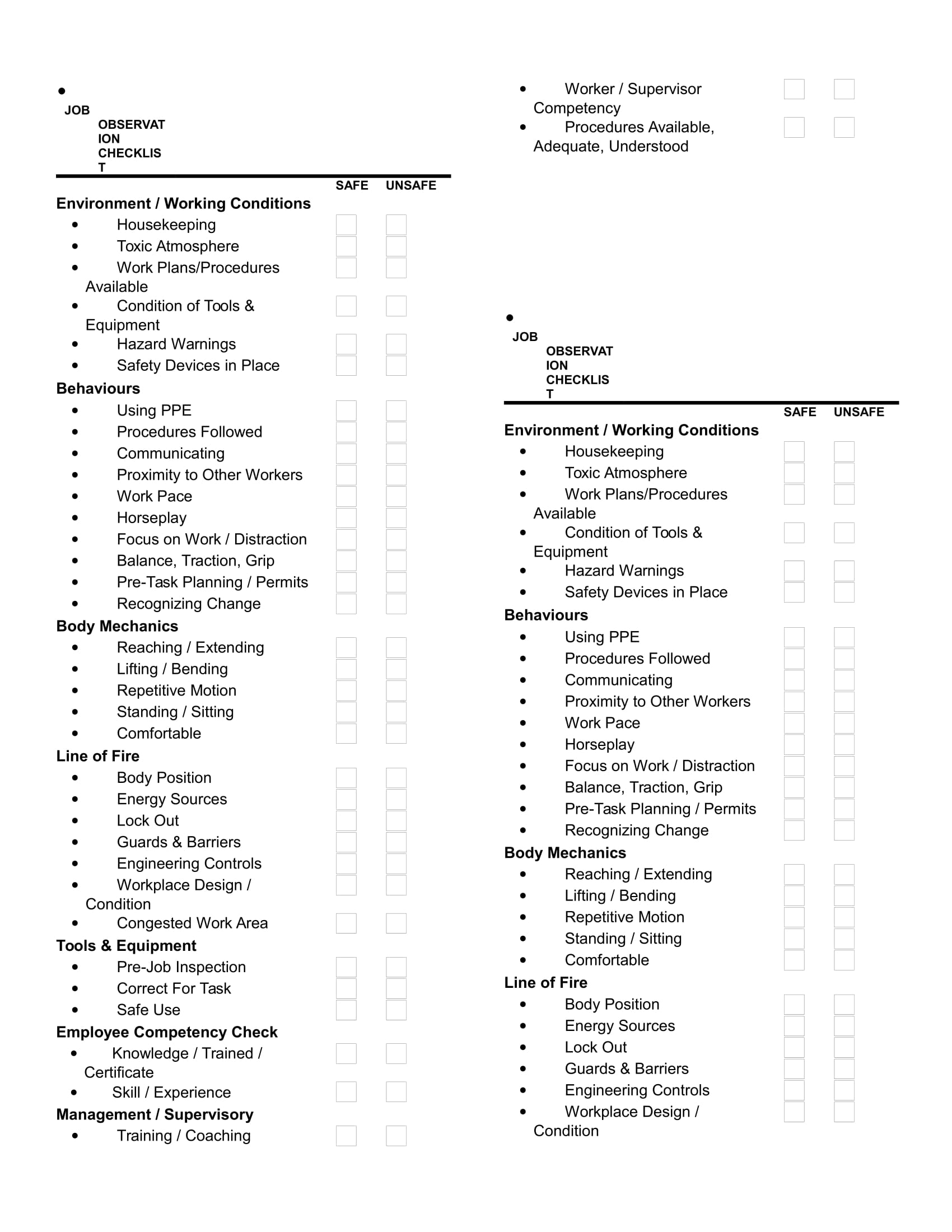 FREE 4+ Job Safety Observation Forms in PDF MS Word FREE 4+ Job Safety Observation Forms in PDF MS Word