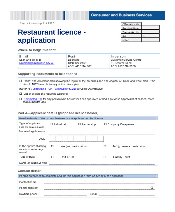 FREE 9+ Restaurant Legal Forms in PDF MS Word