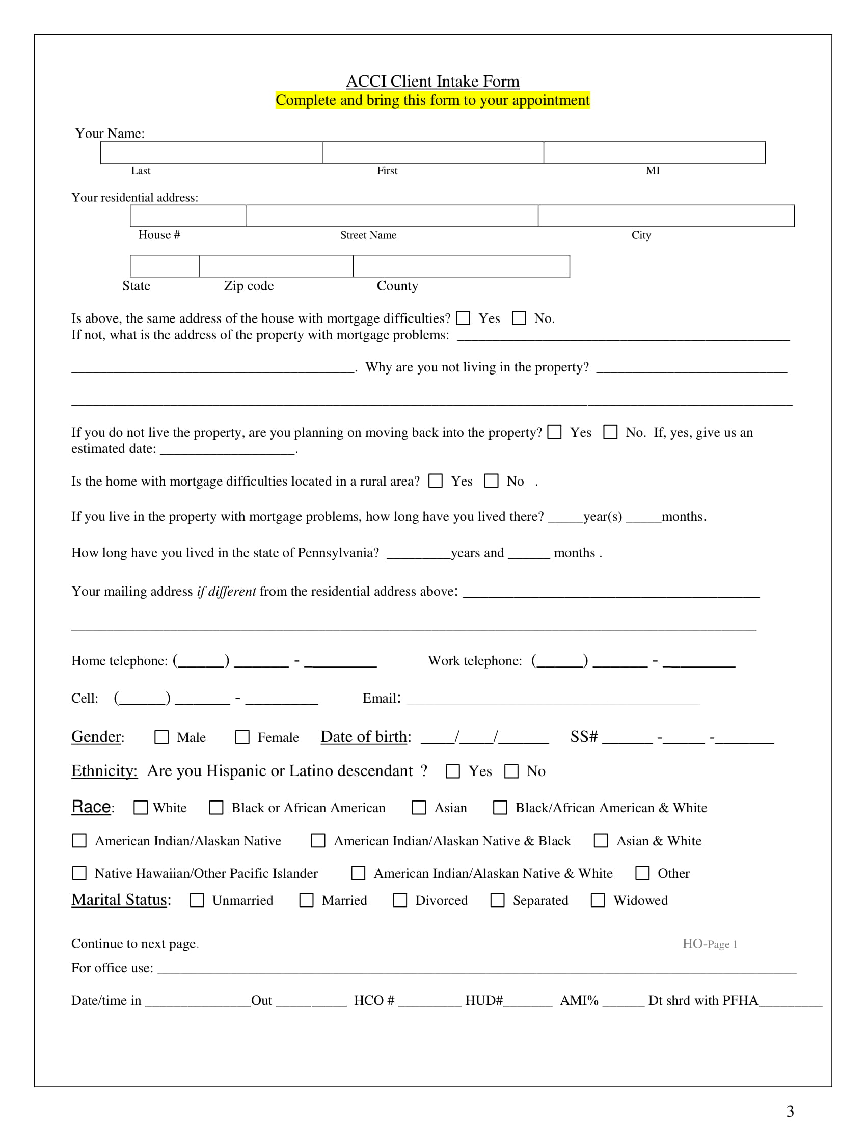 FREE 21+ Counseling Intake Forms in PDF MS Word