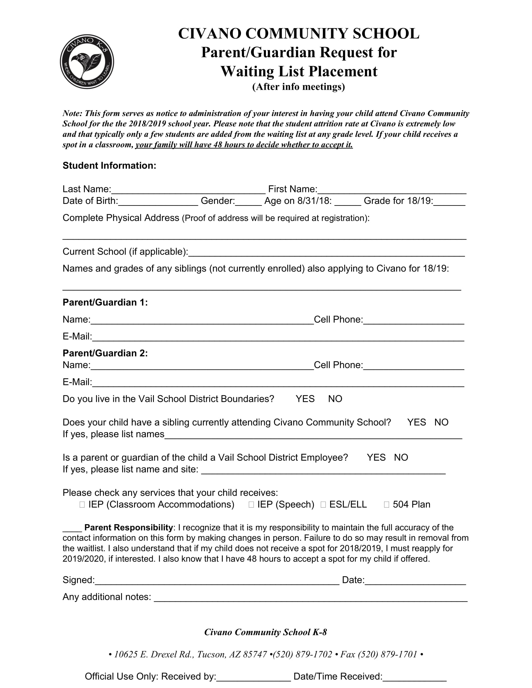 FREE 25+ Waiting List Forms in PDF MS Word Excel