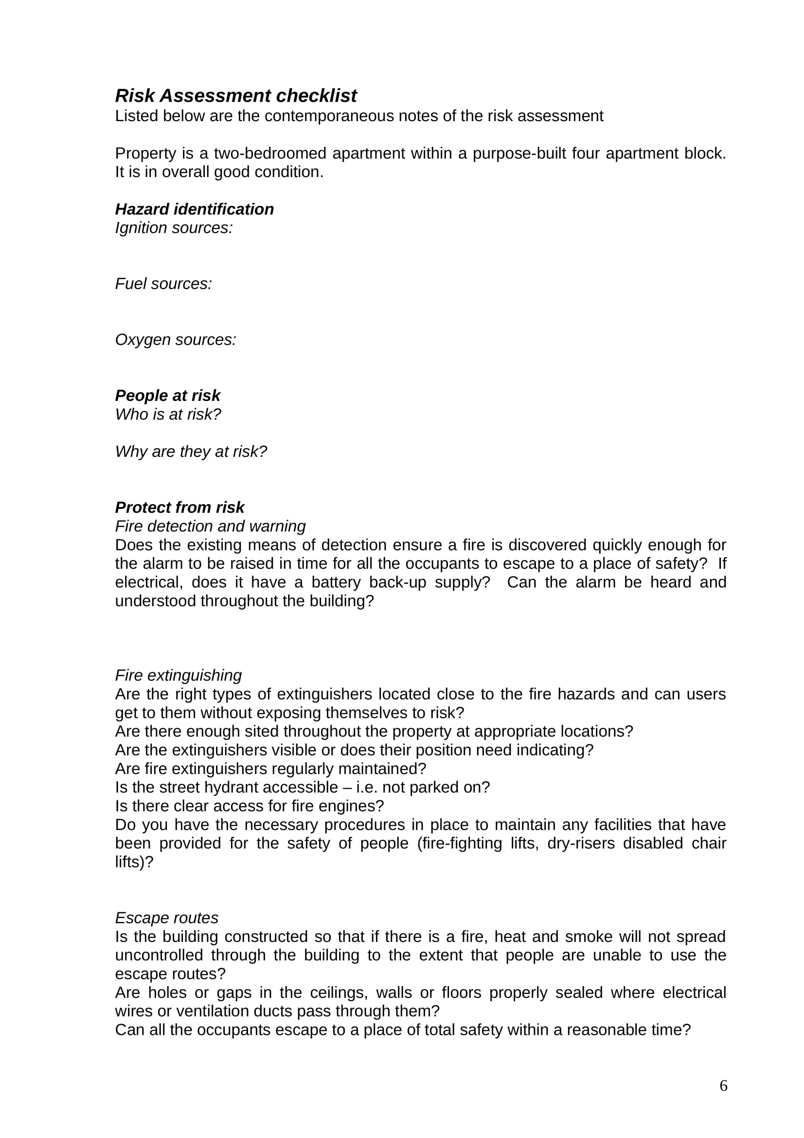 FREE 4+ Restaurant Risk Assessment Forms in PDF MS Word