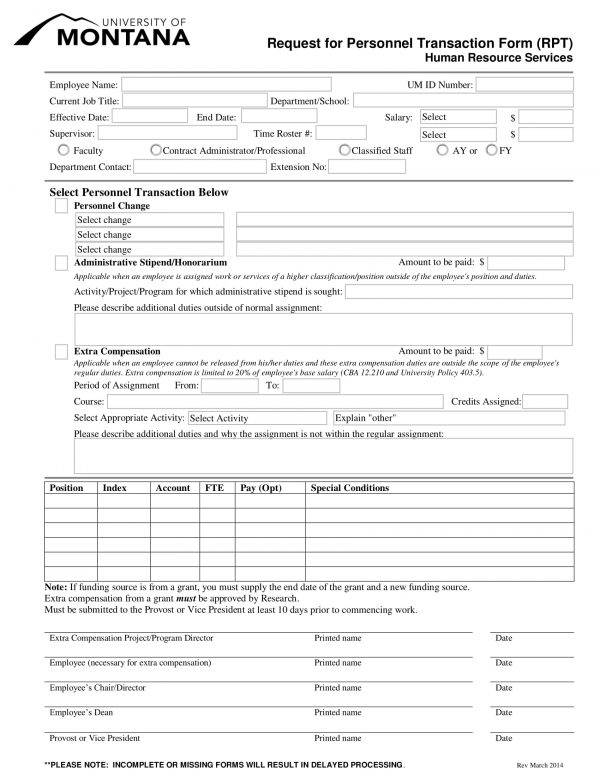FREE 5+ Personnel Transaction Request Forms in PDF MS Word