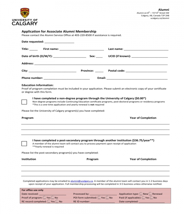 FREE 7+ Alumni Membership Forms in PDF MS Word