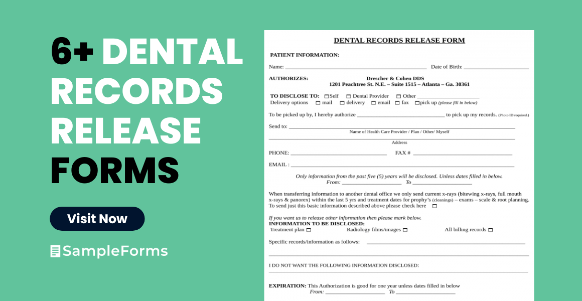 FREE 6+ Dental Records Release Forms in PDF MS Word