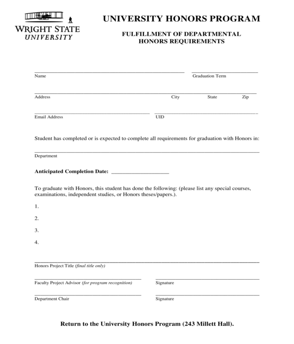 FREE 10+ Honors Scholar Graduation Forms in PDF