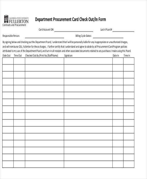 FREE 11+ Procurement Card Forms in PDF MS Word Excel