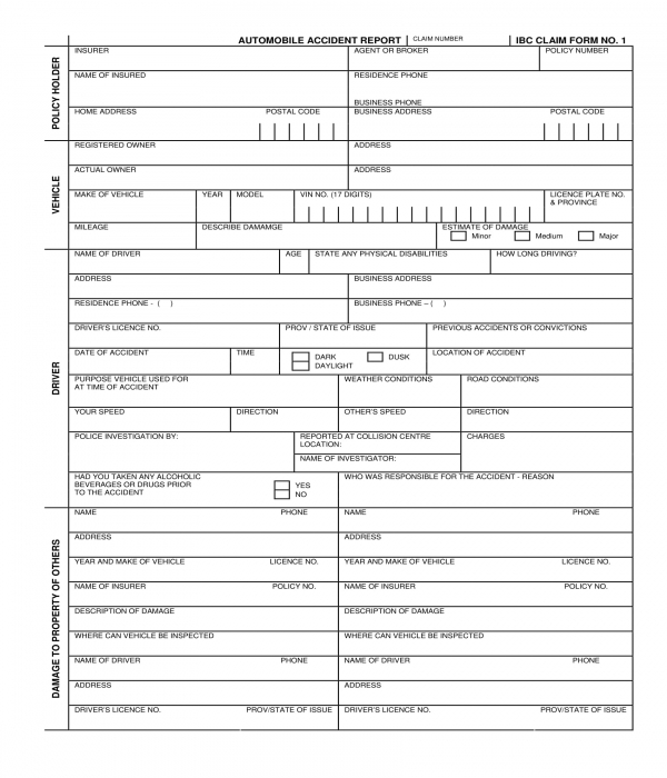 FREE 5+ Car Accident Report Forms in PDF