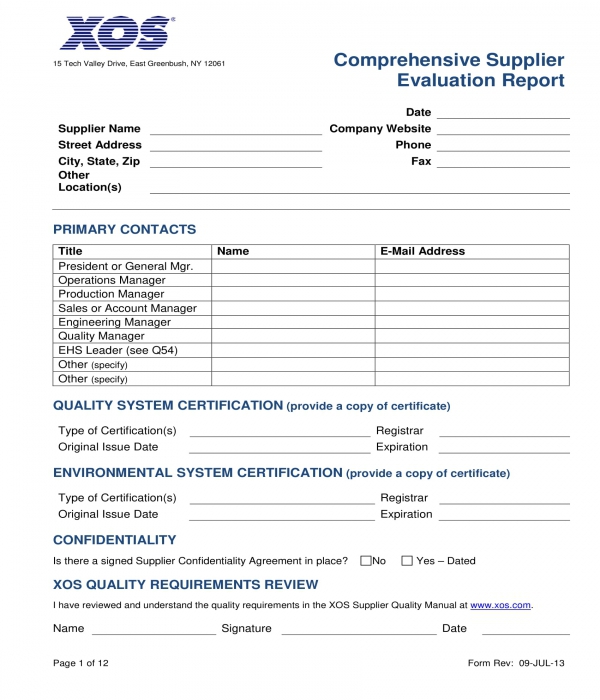 FREE 11+ Supplier Evaluation Forms in MS Word PDF FREE 11+ Supplier Evaluation Forms in MS Word PDF