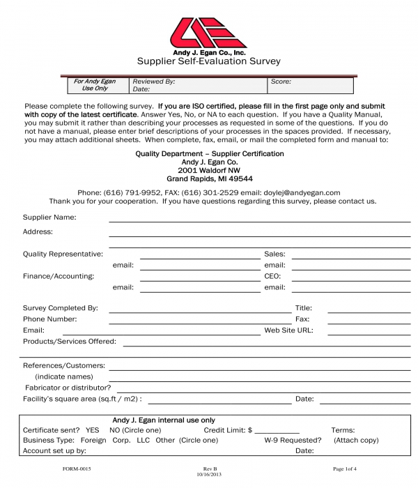 FREE 11+ Supplier Evaluation Forms in MS Word PDF